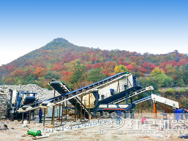 流動石子機工作現場