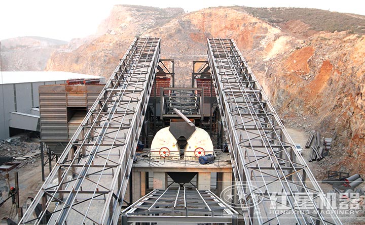 大型石灰石碎石生產線安裝現場