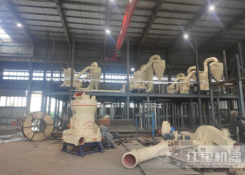 磨粉生產線中給料機、提升機現場安裝圖